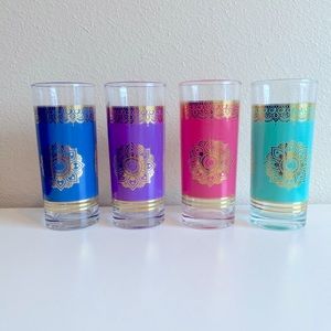 Bohemian Highball Glasses 10oz Set Of 4 Blue, Lavender, Pink, And Tiffany